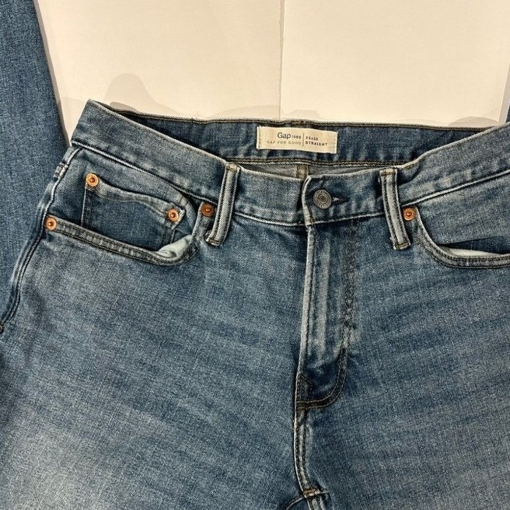 Men's Gap Straight Leg Jeans Medium Wash 29x30 Comfort Stretch Medium Blue Wash